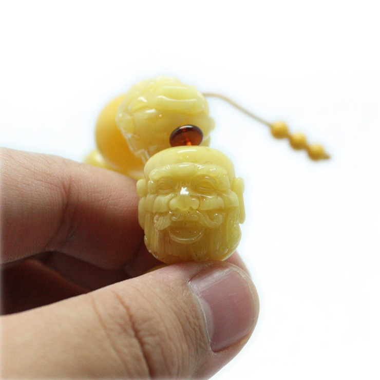 尚鸿缘 天然琥珀-蜜蜡 十八罗汉手链手串(附鉴