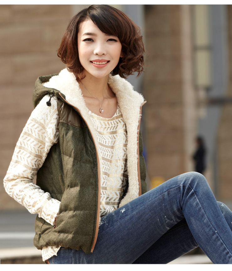 VMC冬装牛仔<em>女士</em>大码<em>羽绒</em>棉<em>马甲</em>女韩版外套