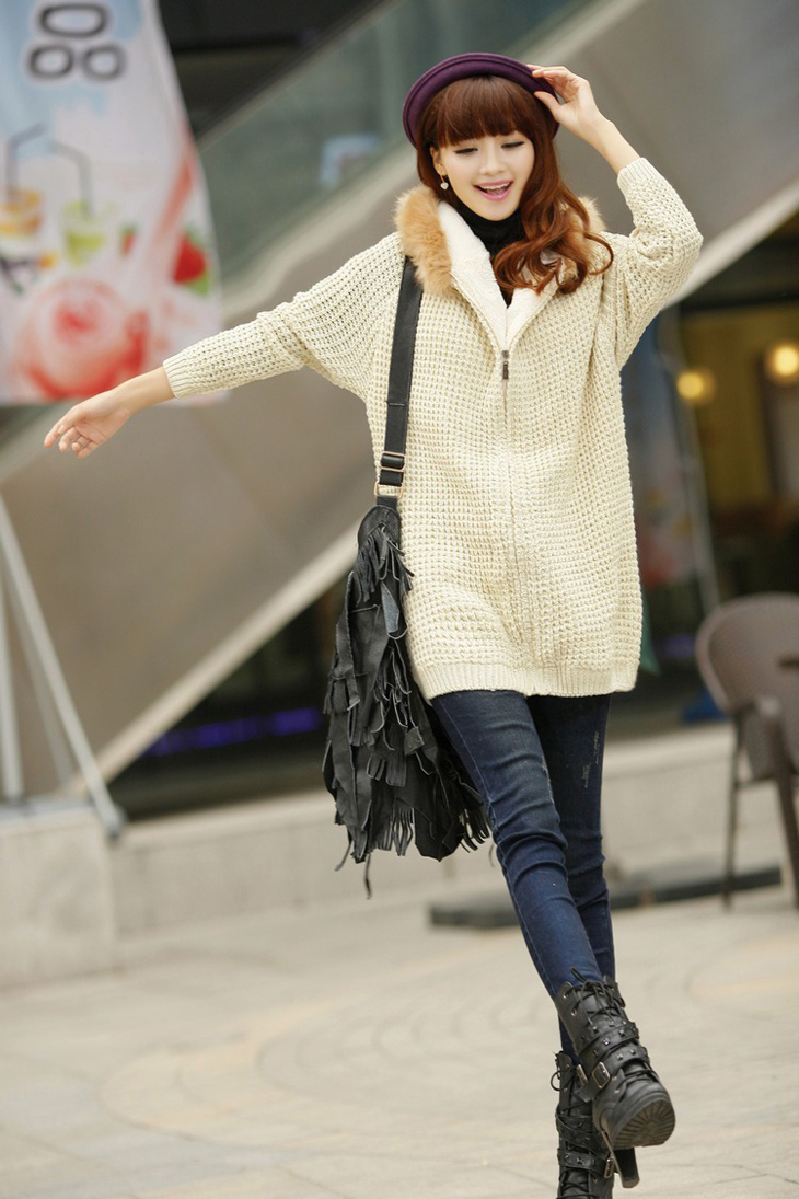 TUOYI2012冬季新款<em>女式加绒卫衣</em> 加厚针织开