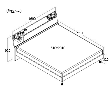 达美 板式床 简约现代板床 1.5米 1.8米双人床(
