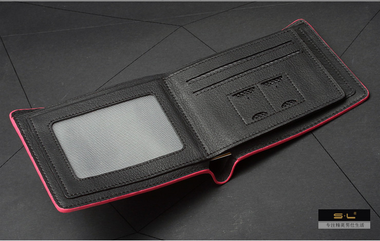 SL尚格良品时尚男士牛皮撞色多功能潮流韩版