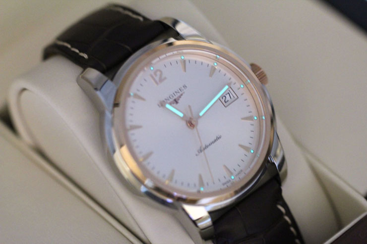 浪琴 Longines 索伊米亚系列 鳄鱼皮带 机械男表