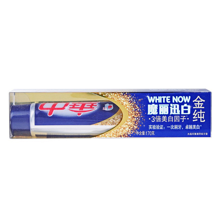 中华金纯魔力迅白牙膏冰晶双重薄荷170g*6 六