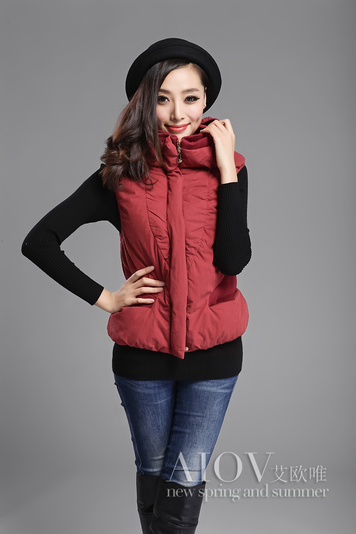 艾欧唯<em>2012</em>秋冬<em>新款</em>韩版时尚<em>女马夹</em>外套高领