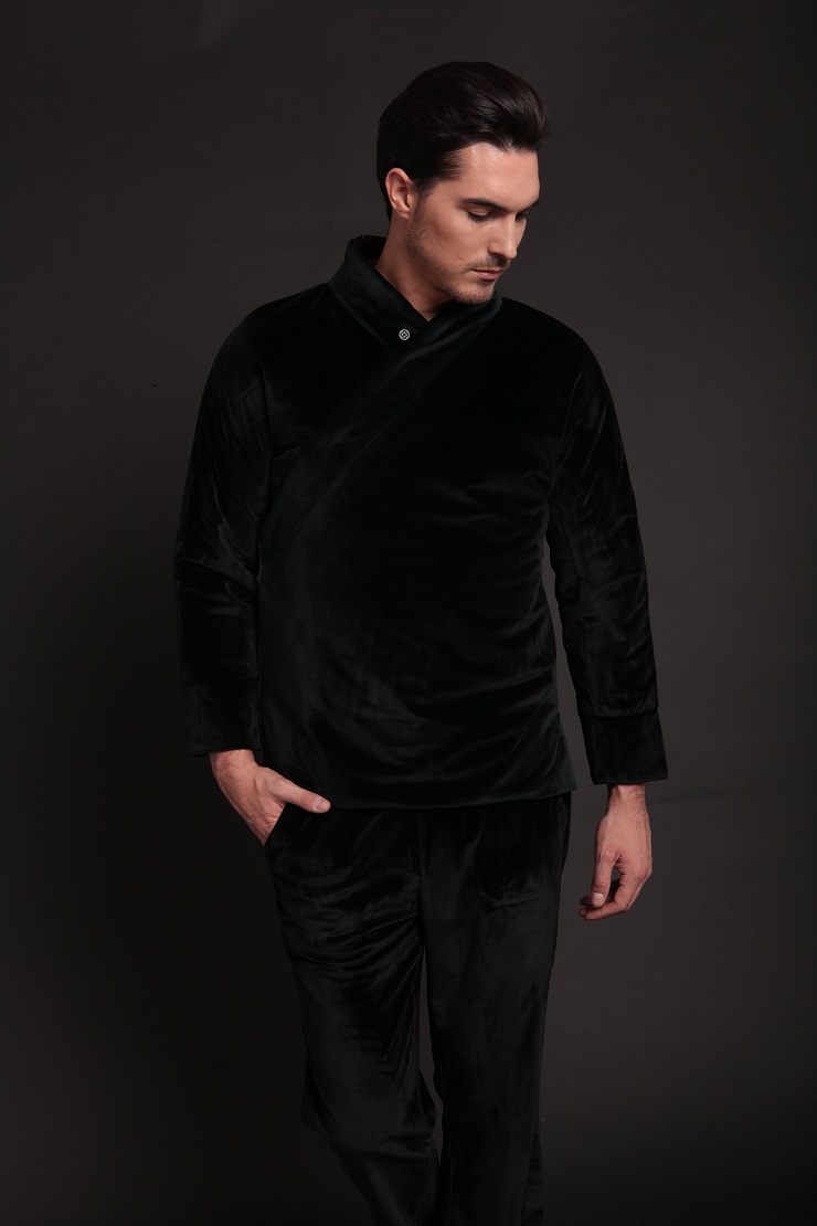 柒唐原创唐装 新汉服棉服男装棉袄丝绒厚外套