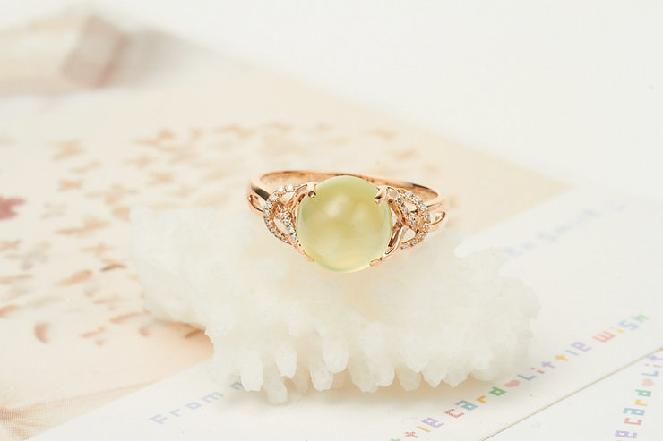 莉萨王氏珠宝(lescreation)天然葡萄石戒指 18K