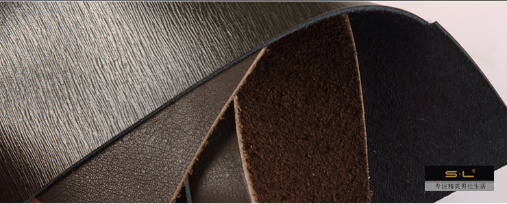 SL尚格良品时尚男士牛皮撞色多功能潮流韩版