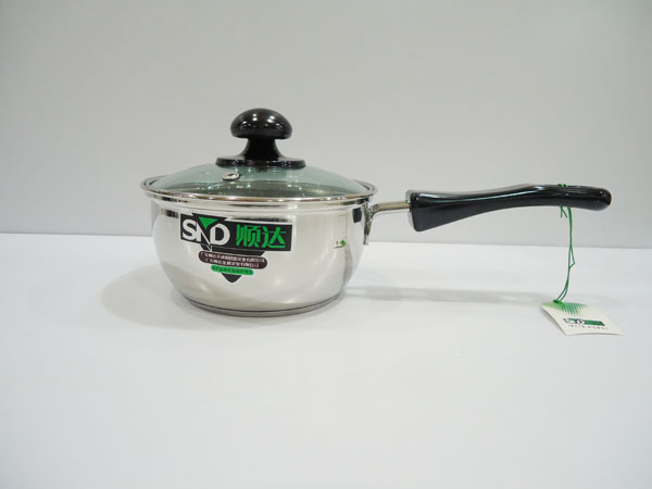 顺达14CM不锈钢复底奶锅 单柄牛奶锅 宝宝专