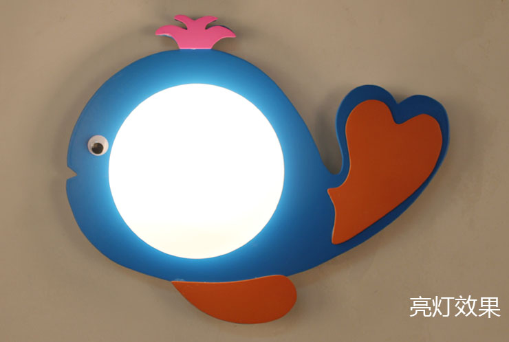 圣莫丽斯 鲸鱼壁灯 儿童壁灯 卡通灯 卧室灯 灯具灯饰3017
