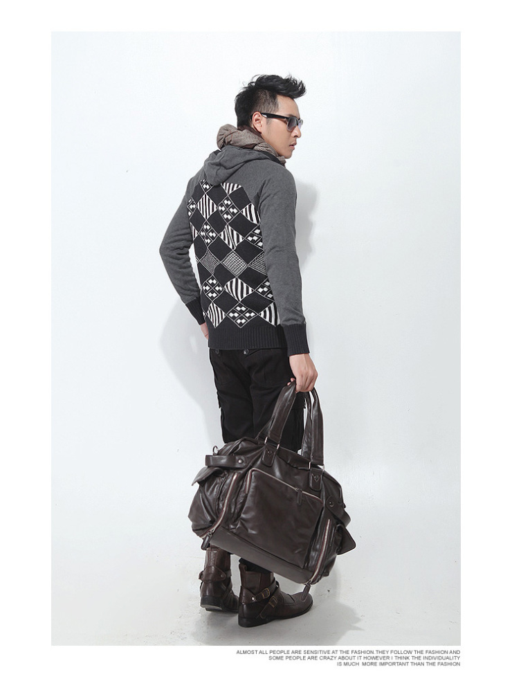 MIX2 2012秋季男士时尚<em>开衫带帽菱形</em>图案休闲