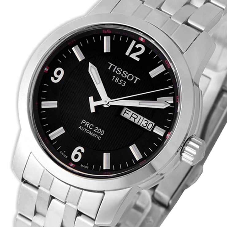 天梭 TISSOT 瑞士名表 黑色表盘时高端商务休