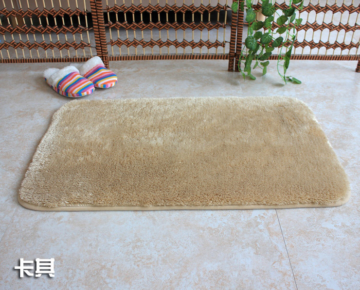 百易尚品 超细纤维可机洗地毯地垫脚垫浴室防滑垫门垫R9、R47 卡其 50*80cm
