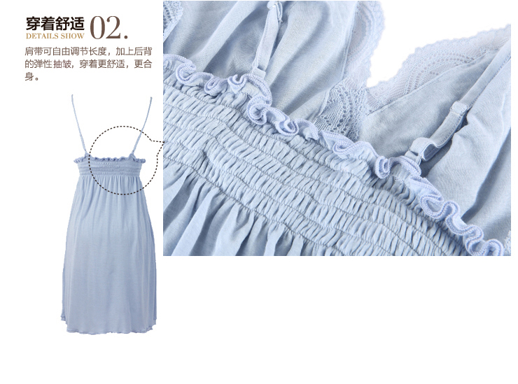<em>金三塔</em>夏季新品 桑蚕丝莫代尔吊带睡裙 女精美