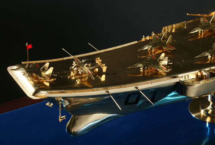 纯铜辽宁号航母模型 1:350纯铜手工辽宁号航母