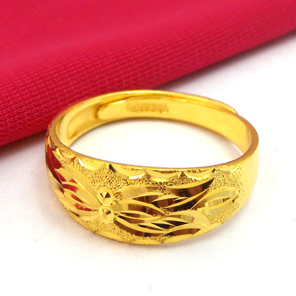 六福典雅珠宝24k 999千足金戒指 黄金男士戒指 结婚黄金戒指5.67g