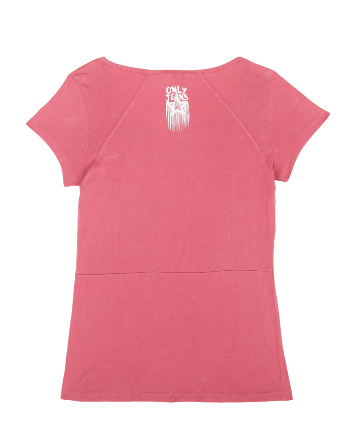 ONLY T恤 纯棉圆领拼接剪裁创意印花修身T恤