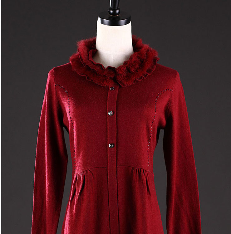 露西维特<em>秋季</em>新品女士长款长袖<em>针织</em>衫<em>女开衫</em>圆