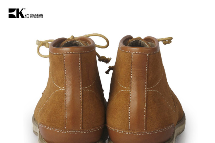 伯帝酷奇 新款高帮鞋男款真皮鞋英伦时尚休闲