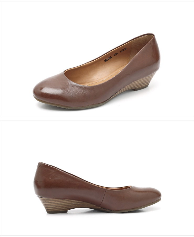 Bata\/拔佳2012年秋季法式优雅舒适坡跟鞋棕色