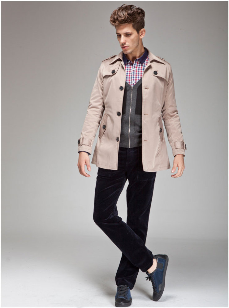 瑞德罗兰(RDL) 秋冬男装休闲风衣男韩版修身男