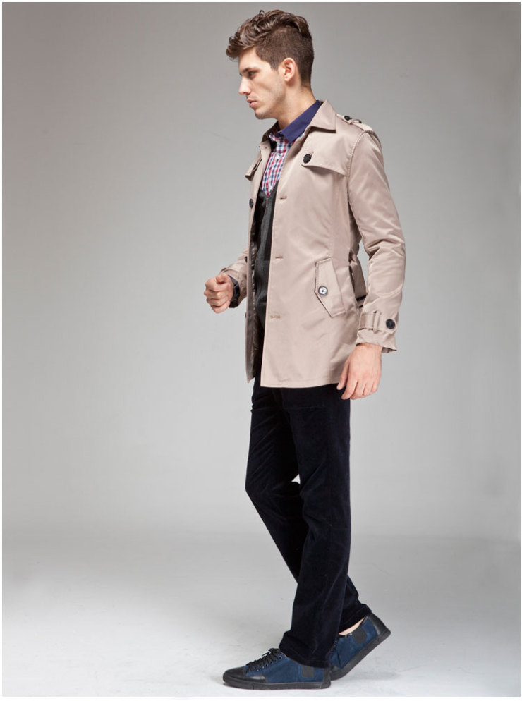 瑞德罗兰(RDL) 秋冬男装休闲风衣男韩版修身男