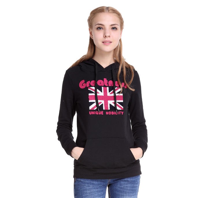 以纯yishion 秋装 女装带帽绣花卫衣外套11423