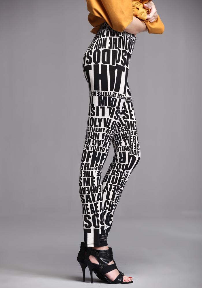 五丁目衣舍2012秋冬装新品字母修身打底裤长