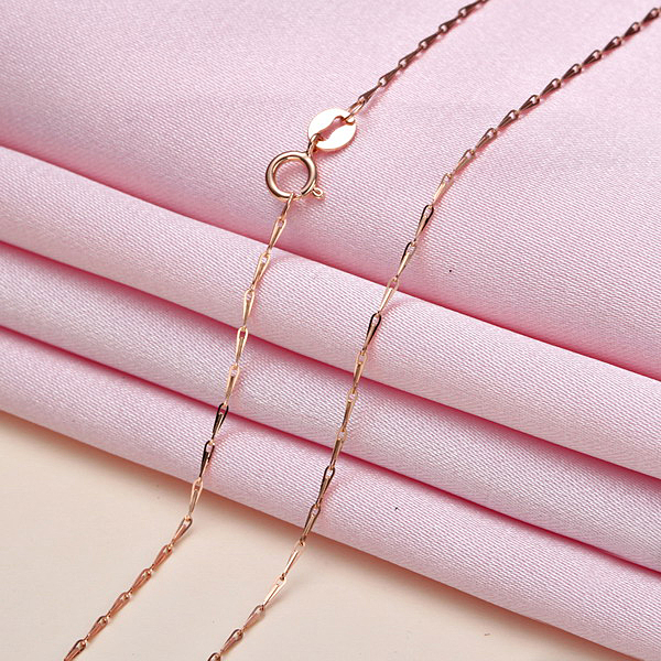 六福典雅珠宝 18K彩金麦穗项链 K玫瑰金40c