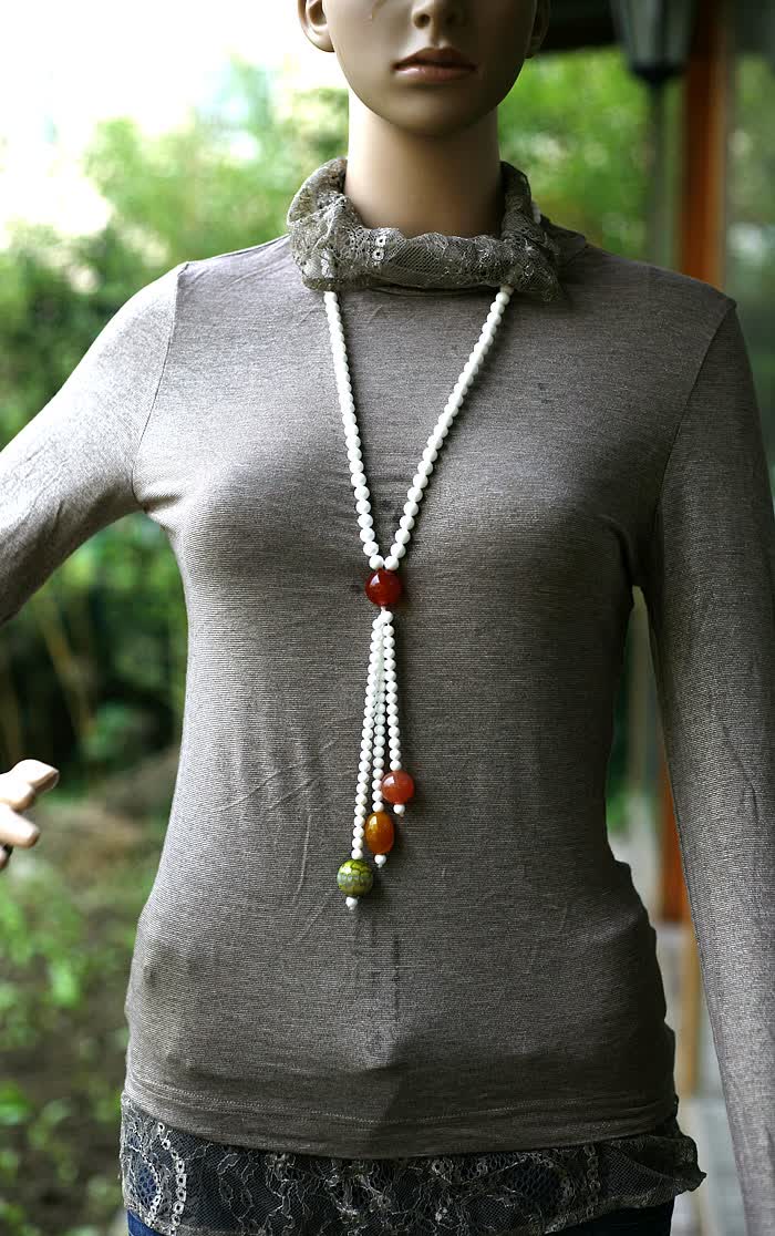 天然白砗磲<em>毛衣链</em>