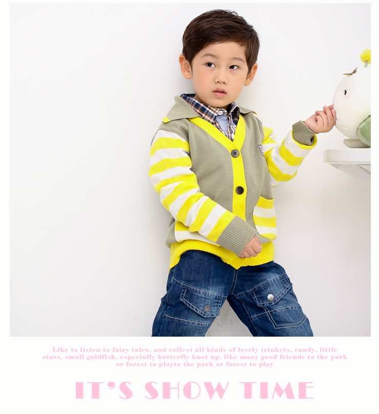 NGY2012新款儿童带领毛衣男童针织衫开衫外