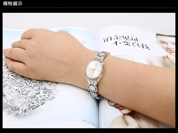 <em>斯沃琪</em> 水晶雷丝LK294G石英<em>女士手表</em>(<em>swatch</em>