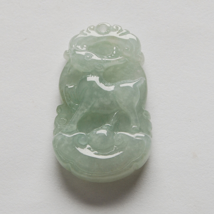 双儿 开光玉器天然a货翡翠属相 生肖羊吊坠 B1