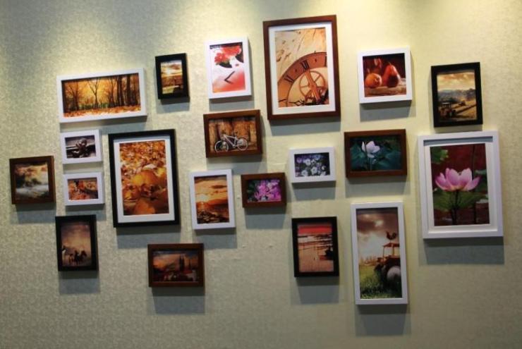 <em>美画 照片</em>墙 欧式实木相框墙 20框组 合适合放