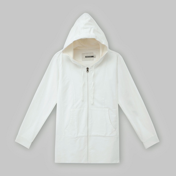 rucco 女装 水洗磨毛拼接系绳带帽开襟卫衣 00