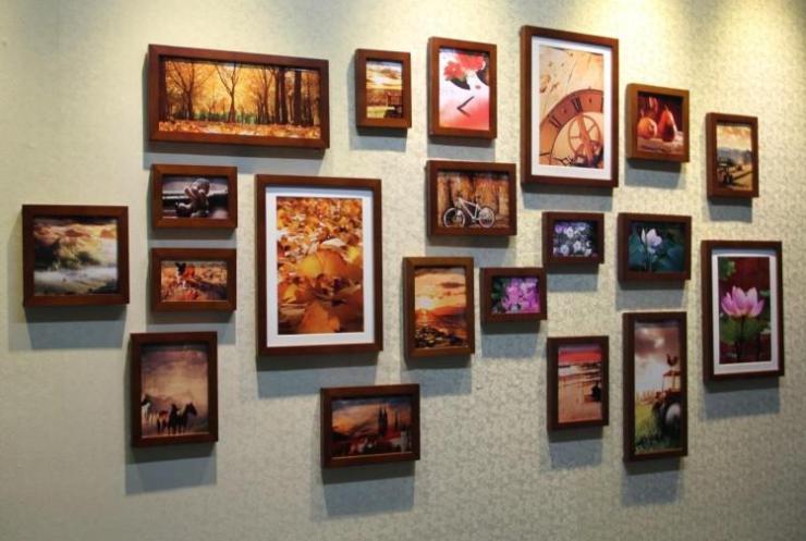 <em>美画 照片</em>墙 欧式实木相框墙 20框组 合适合放