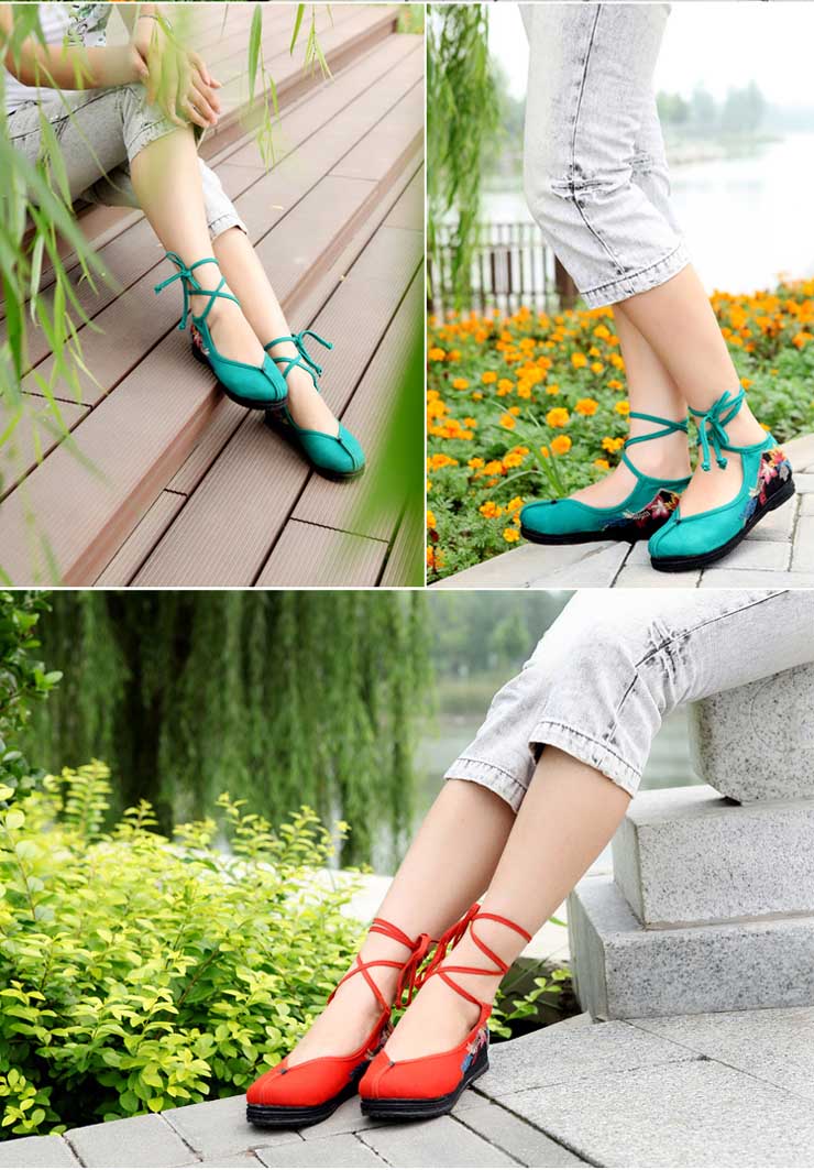 汉舞 老北京布鞋<em>女款绣花鞋</em>民族风休闲平跟汉