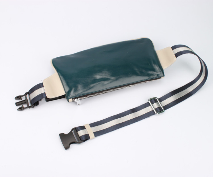 西牧狼头层牛皮男士腰包时尚韩版真皮欧美英伦