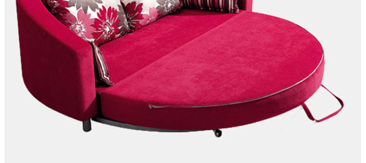 家家尚品 双人可折叠布艺沙发床 多功能圆弧沙