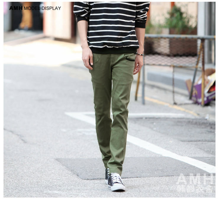 韩都衣舍AMH 韩版2013春装新款韩版男装直筒