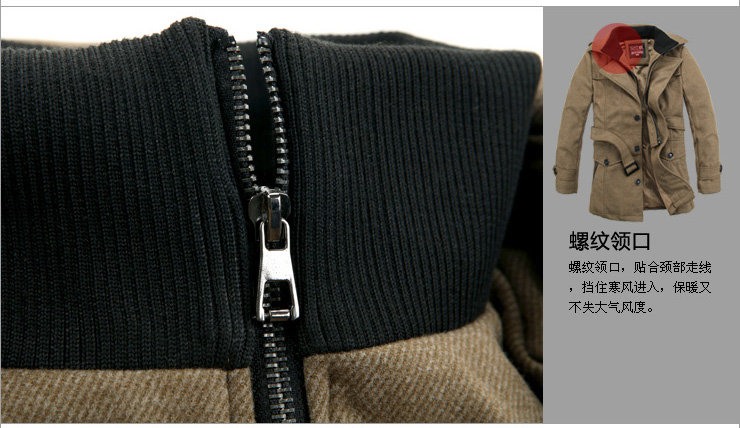 冬装新款<em>男士</em>毛呢中长款<em>驼色</em>风衣<em>外套</em> 男装呢