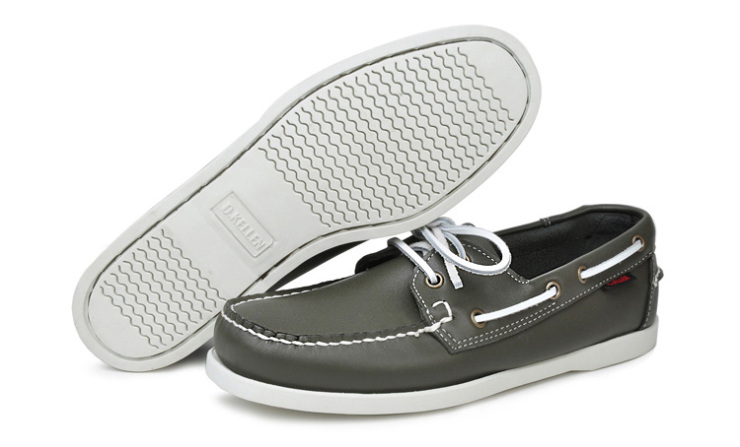 迪凯伦 舒适抽带牛皮休闲帆船鞋 D12004G 绿