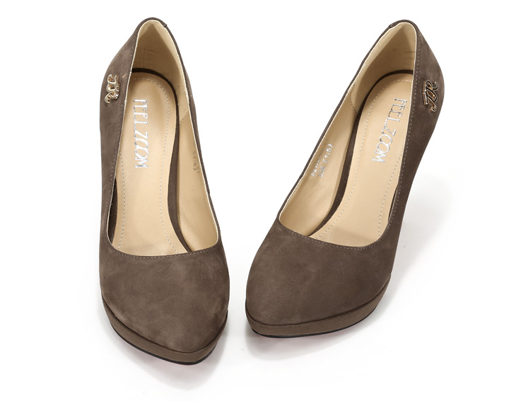 凤族(feelzoom) 女鞋高跟防水台 牛皮 气质单鞋