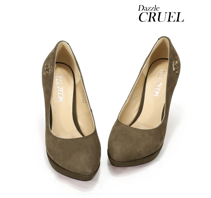 凤族(feelzoom) 女鞋高跟防水台 牛皮 气质单鞋