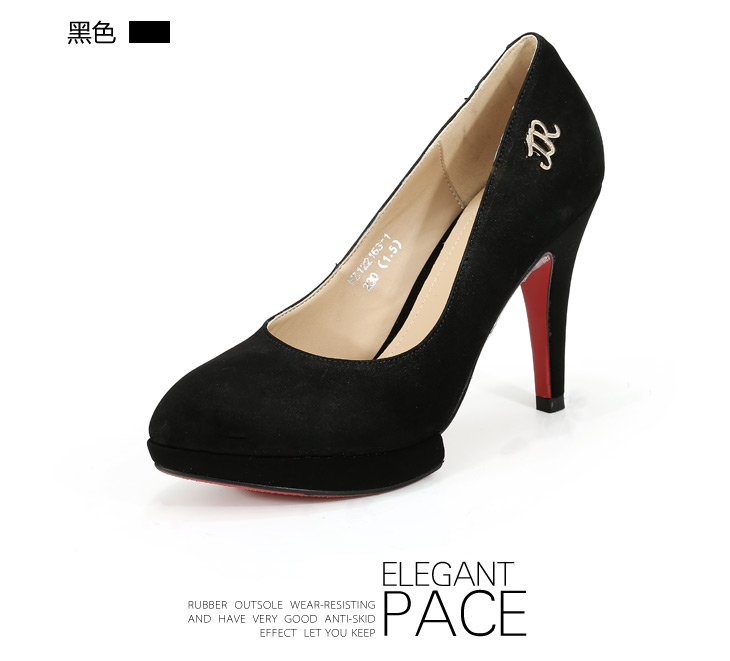 凤族(feelzoom) 女鞋高跟防水台 牛皮 气质单鞋