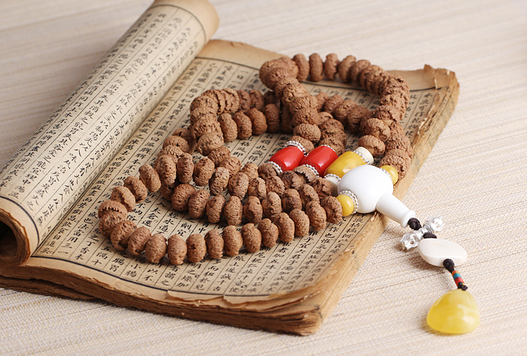 如意藏 收藏级磨盘莲花菩提108颗佛珠 开光菩