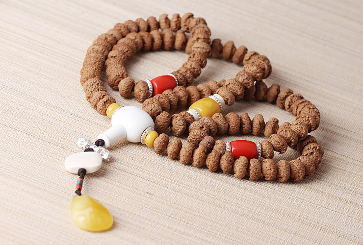 如意藏 收藏级磨盘莲花菩提108颗佛珠 开光菩