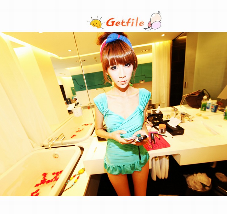 小桃泳衣 2012贝迪斯新款泳装 时尚小礼服式遮