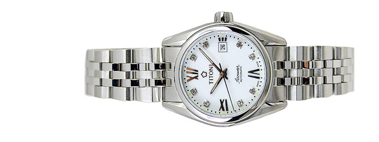 TITONI梅花空霸系列自动机械女表23909S-063