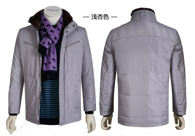 法曼斯 羽绒服 男 秋冬外套 高档兔毛保暖 男士