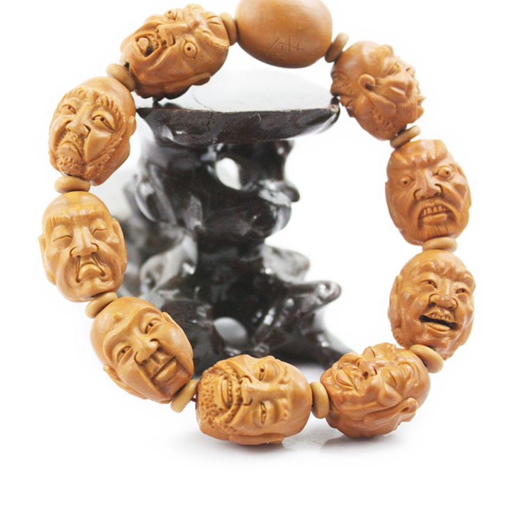 尚鸿缘 天然橄榄核雕手串手链 精雕 【十八罗汉